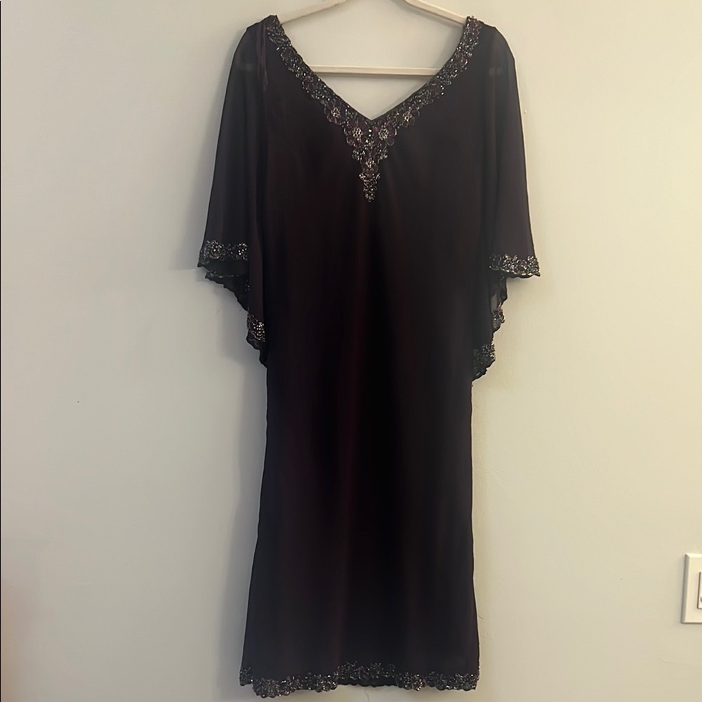 J KARA - Elegant purple chiffon and Sequin Embellishments size 8 - Picture 1 of 9